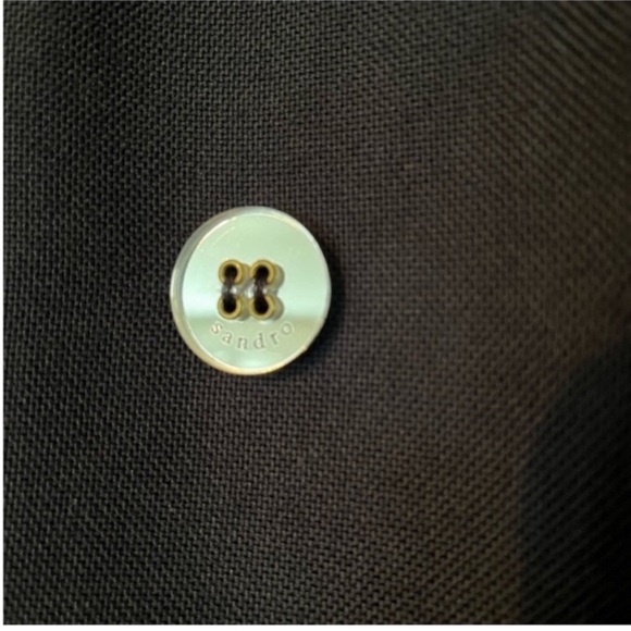 Sandro Blazer Sports Coat Suit Jacket Navy Blue Mirrored Buttons 38 - Picture 7 of 9